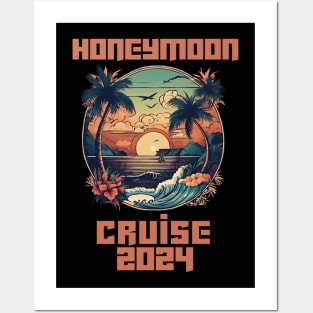 Honeymoon Cruise for Matching Couples 2024 Just Married Posters and Art